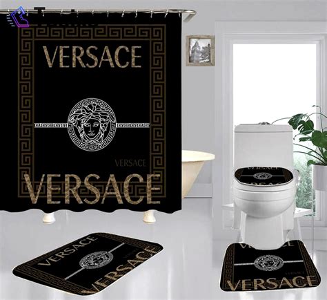 black versace shower curtain|Versace bathroom rug.